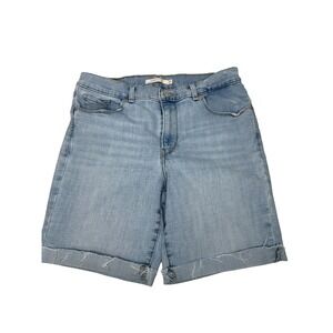 Levis Bermuda Shorts Size 29 Blue Denim Stretch Boho Casual Beach